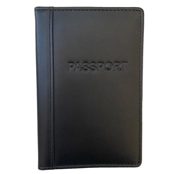 Dopp Black Leather Passport Jacket NWT - Picture 1 of 6